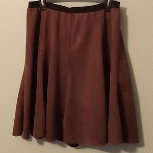 XL Faux Suede Brown Skirt